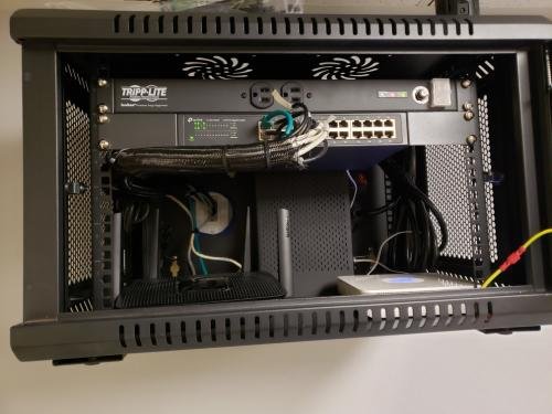 Small IDF cabinet for switches, router and telecom equipment.